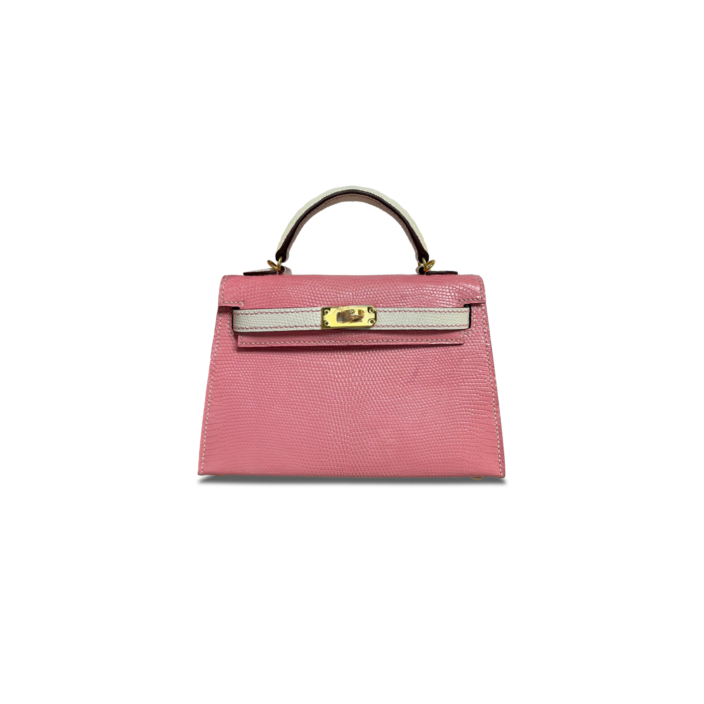 HERMÈS MASTER MINI KELLY II CHÈVRE ROSE SAKURA NATA 37163 (19*12*5.5cm)